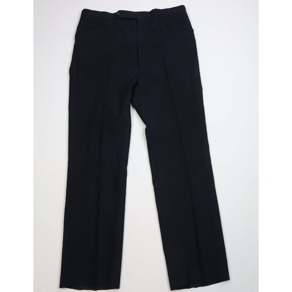 Vtg 70s Streetwear Mens 38x33 Faded Knit Flared Wide Leg Chino Pants Blue USA